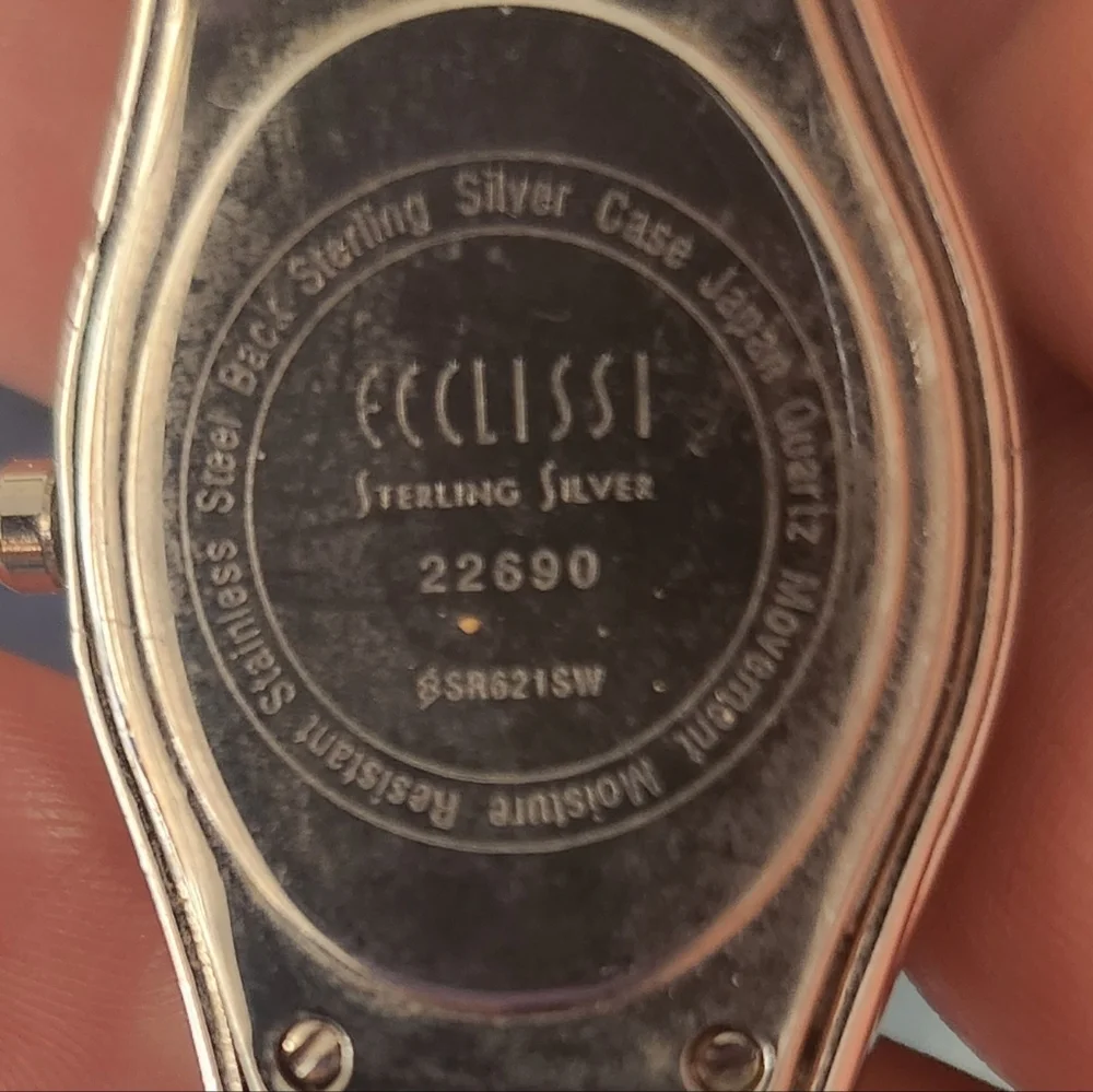 Ecclissi Sterling Silver 925 Case Leather Band